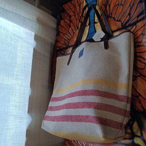 NWT Made in USA Family Mill Woven Cotton Carryall Tote Bag